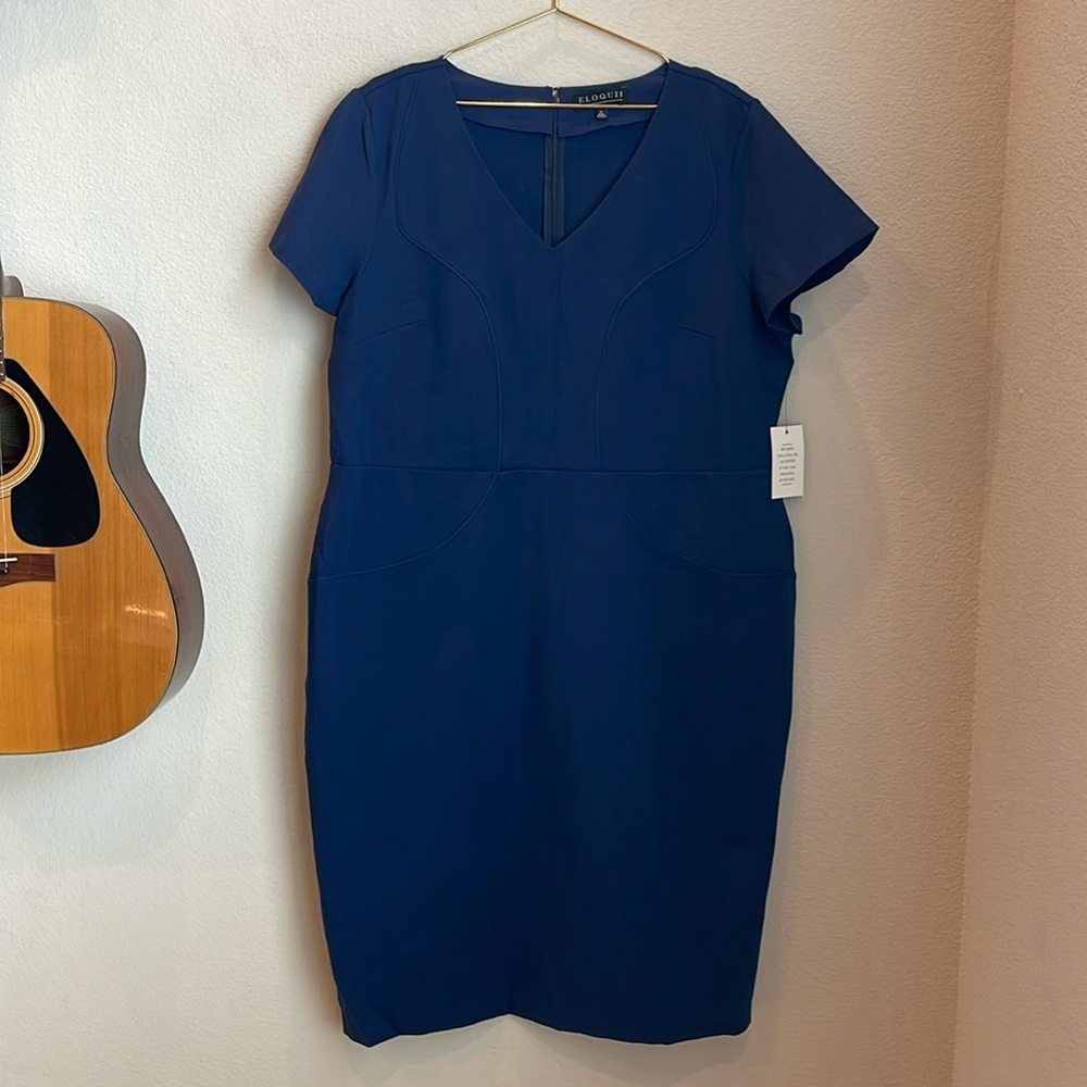 NWT Eloquii Jersey Knit Shift Dress Size 22 - Picture 1 of 9